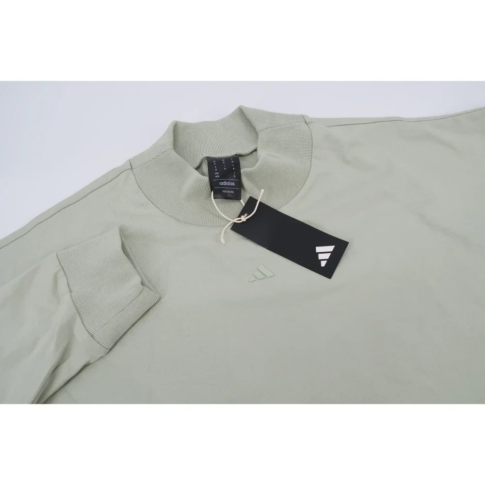 Adidas Mens Medium Halo Green Basketball Long Sleeve‎ Tee T-shirt IA3422 NWT